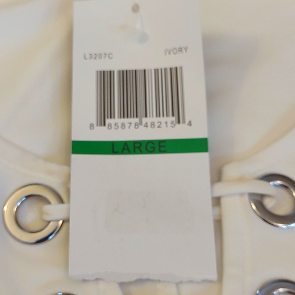 NWOT White Short Sleeve Dress SZ L By Nina Leonard - Picture 7 of 10